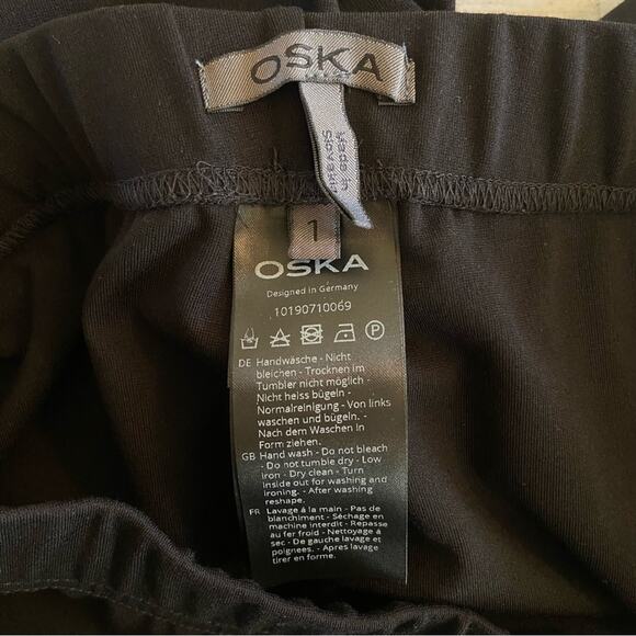 Oska Black Pull On Pants Straight Leg High Rise Trousers Size 1 (US 6/8) - Picture 2 of 11